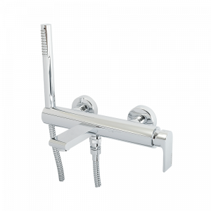 Exposed bathtube mixer with flexible 150 cm and duplex shower