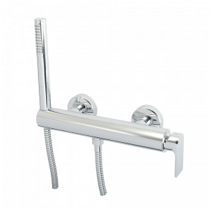 Exposed bathtube mixer with flexible 150 cm and duplex shower
