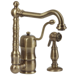 Sink mixer with movable spout and with shut-off shower Queen Nostalgia