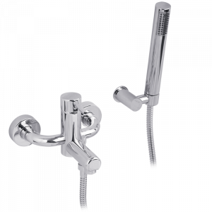 Exposed bathtube mixer with flexible 150 cm and duplex shower