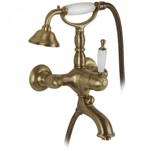 Exposed bathtube mixer with flexible 150 cm and duplex shower