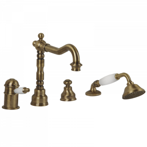 Bathtube set with pull-out handshower, thermostatic
