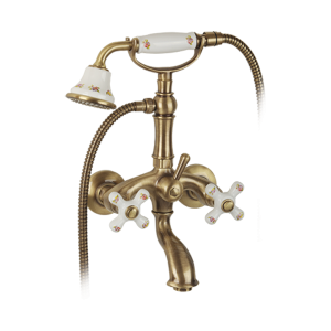 Exposed bathtube mixer with flexible 150 cm and duplex shower