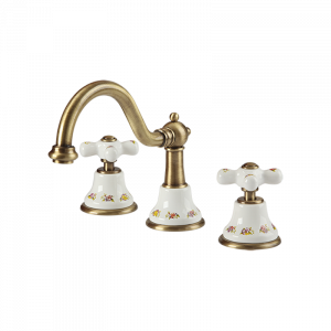 Washbasin mixer with click-clack, ceramic