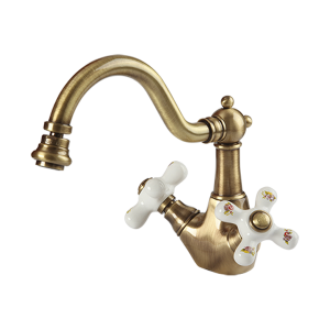 Bidet mixer with click-clack, ceramic