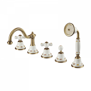 Bathtube set with pull out handshower, ceramic