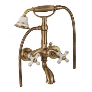Exposed bathtube mixer with flexible 150 cm and duplex shower