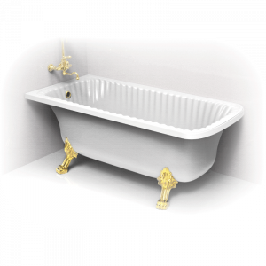Vasca da bagno Olivia Ang, 2 zampe Leone, angolare