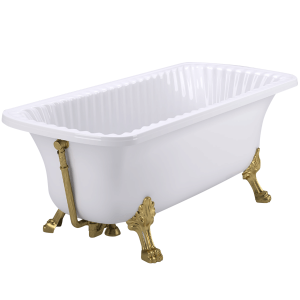 Vasca da bagno Olivia bianco, zampe Leone