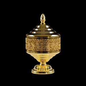 Баночка на ножке низкая ажурная с крышкой