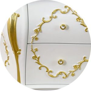 Bianco Opaco / декор Foglia Oro