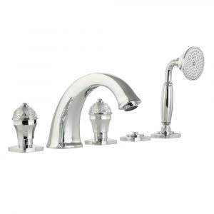 Bathtub set with pull-out hand shower, Swarovski, Korona