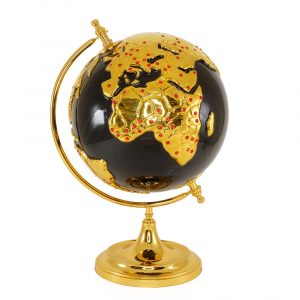 EMOZIONI Globe H47 cm, Ceramic, color black, decor gold, Crystal