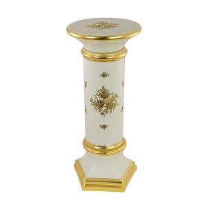 FIORI GOLD Colonna esterna H86 cm, ceramica, Colore bianco, Decorazione oro