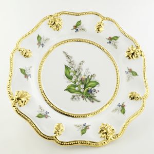 PRIMAVERA Plate with decor diam.26,5 cm, ceramic, color white, decor gold