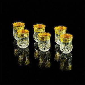 IMPERIA Bicchiere da 50 ml, set da 6 pezzi, cristallo / decorazione oro 24K