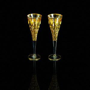 GOLDEN DREAM Bicchiere da champagne da 180 ml, set da 2 pezzi, cristallo / oro 24 carati