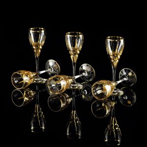 BARON Bicchiere da 60ml, set da 6 pezzi, cristallo / decorazione oro 24K