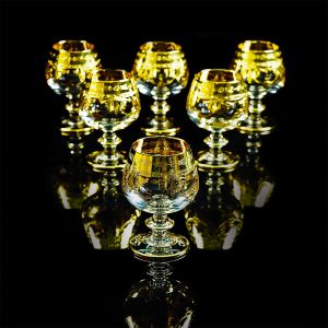 DINASTIA Cognac glass 400ml, set of 6 pcs, crystal/decor gold 24K