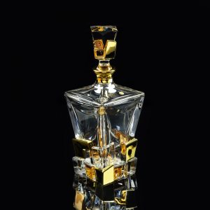 LORD Whiskey decanter 0.85 l. H 29cm, crystal/decor gold 24K