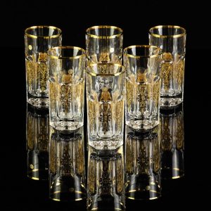 GLORIA Glass 350 ml, set of 6 pcs, crystal/decor gold 24K