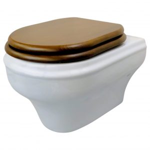 CHARME Suspended toilet bowl with fasteners, shiny white