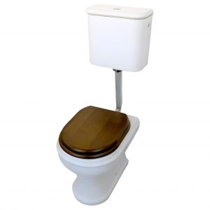 CHARME Set: universal floor-mounted toilet with low-profile tank and button